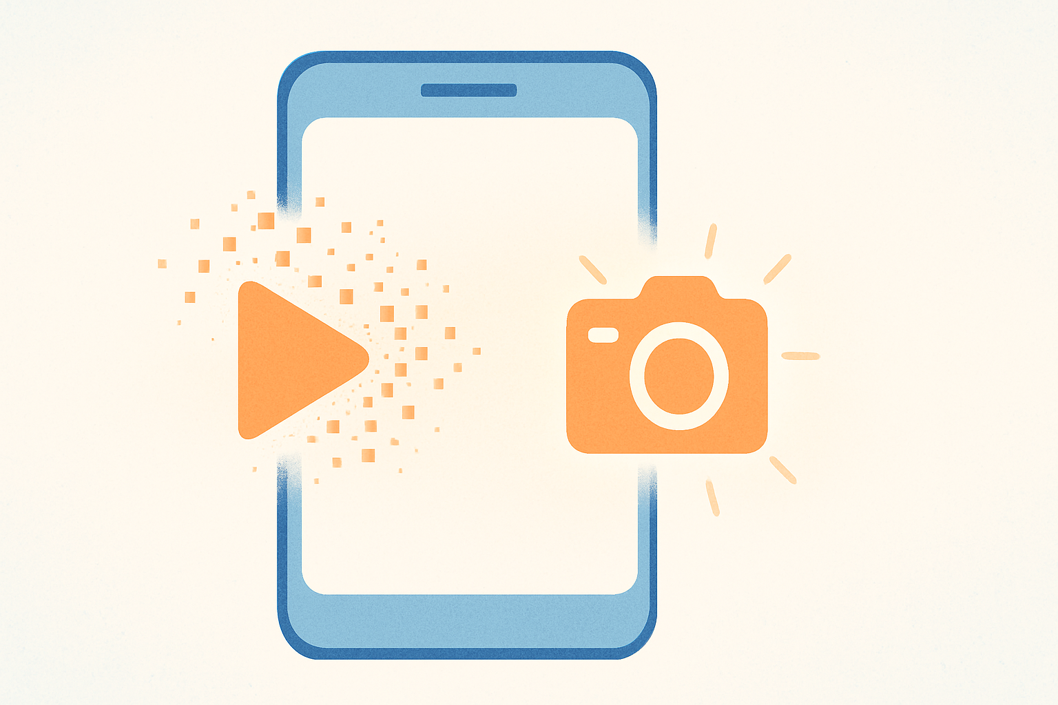 消えていく動画生成AIツールと残り続けるカメラを象徴するフラットイラスト
